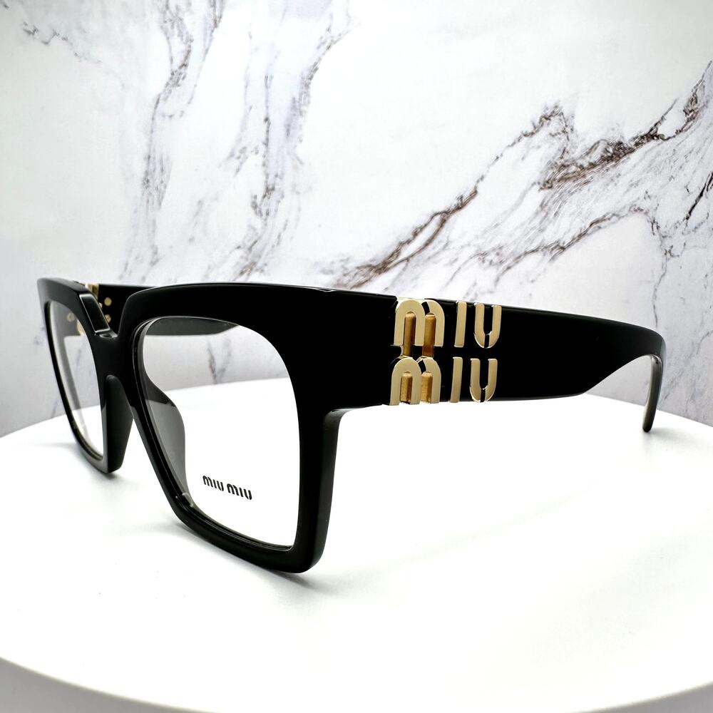 MIU MIU Womens Eyeglasses Black Square Full Rim frames 52-19mm Rx-able Womens - Picture 8 of 16